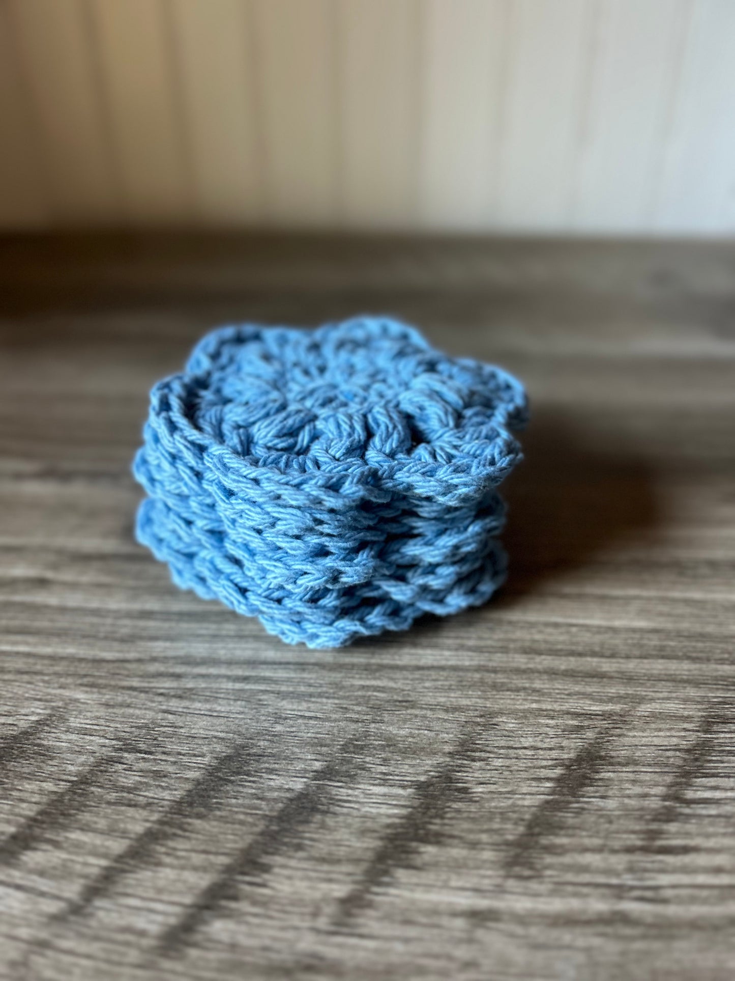 Set of 6 Blue Face Scrubs/Coasters