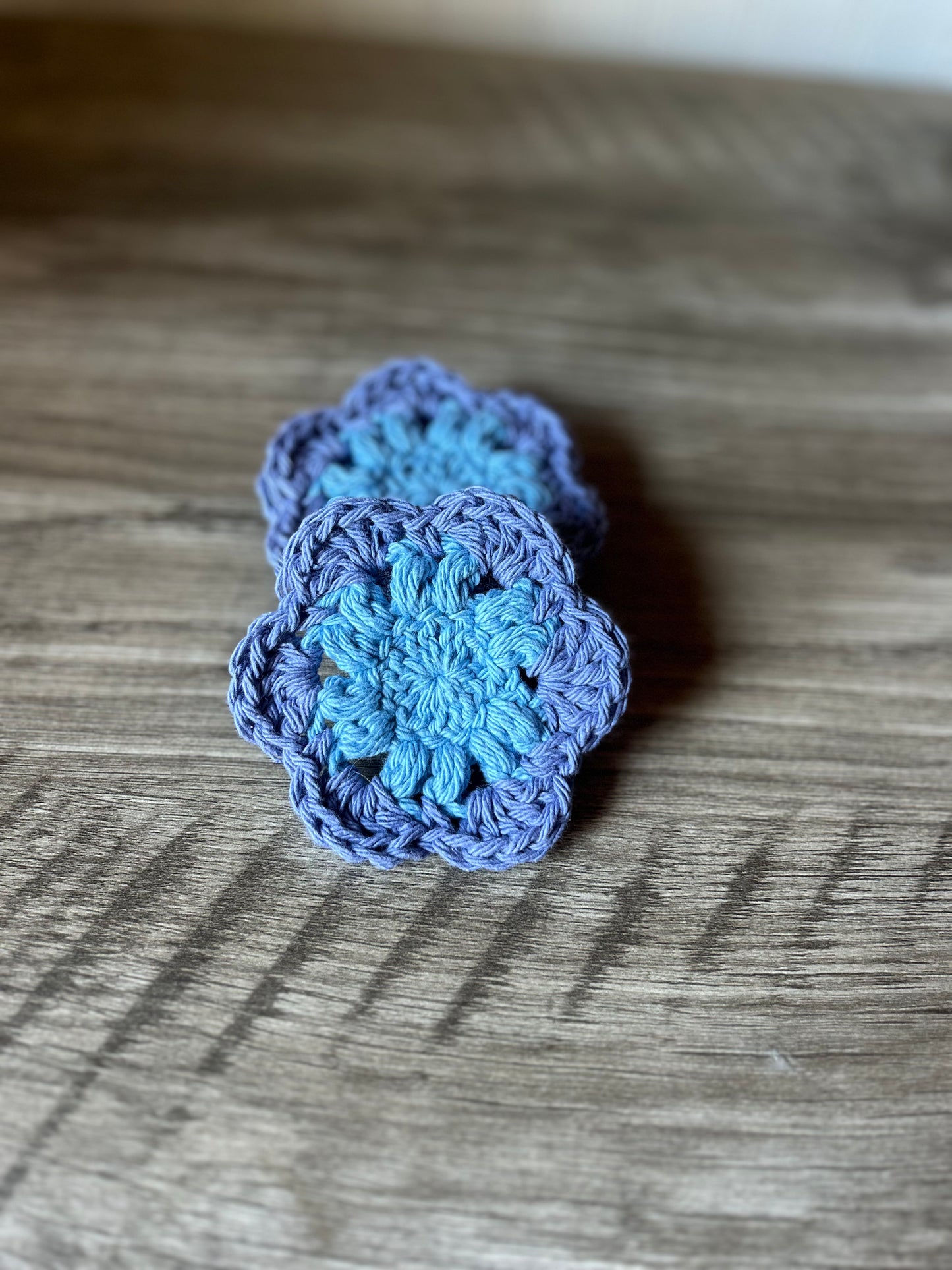 Set of 4 Purple&Blue Face Scrubs/Coasters