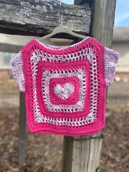 5-6/6-7 Grany Heart High Low Tee