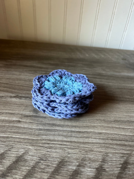 Set of 4 Purple&Blue Face Scrubs/Coasters