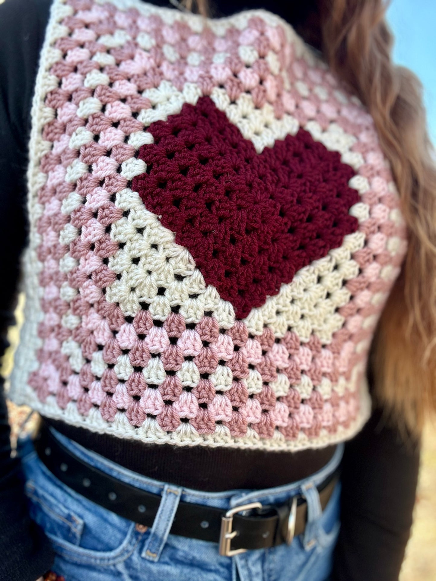 Adult Large Vintage Love Heart Vest